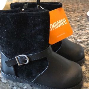 Gymboree Girls Black Dot Boots, NWT